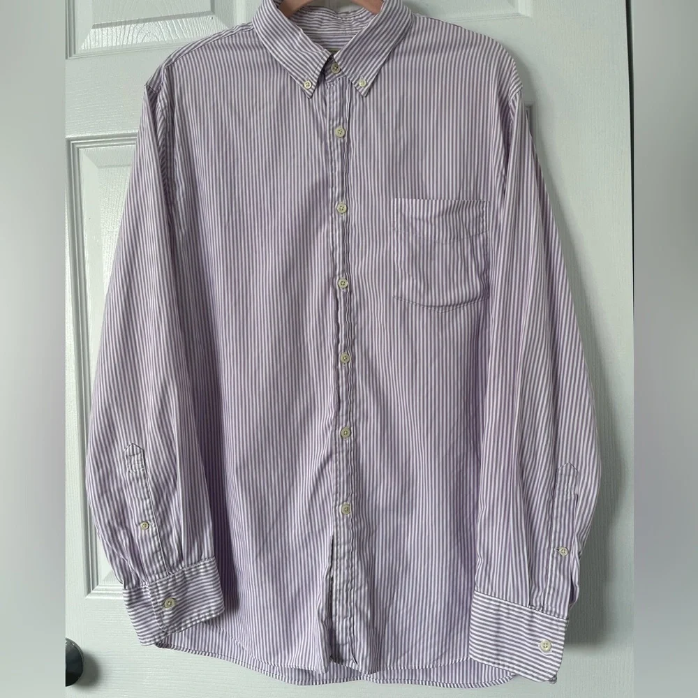 J. Crew Men's Lavender Striped Button Down Shirt